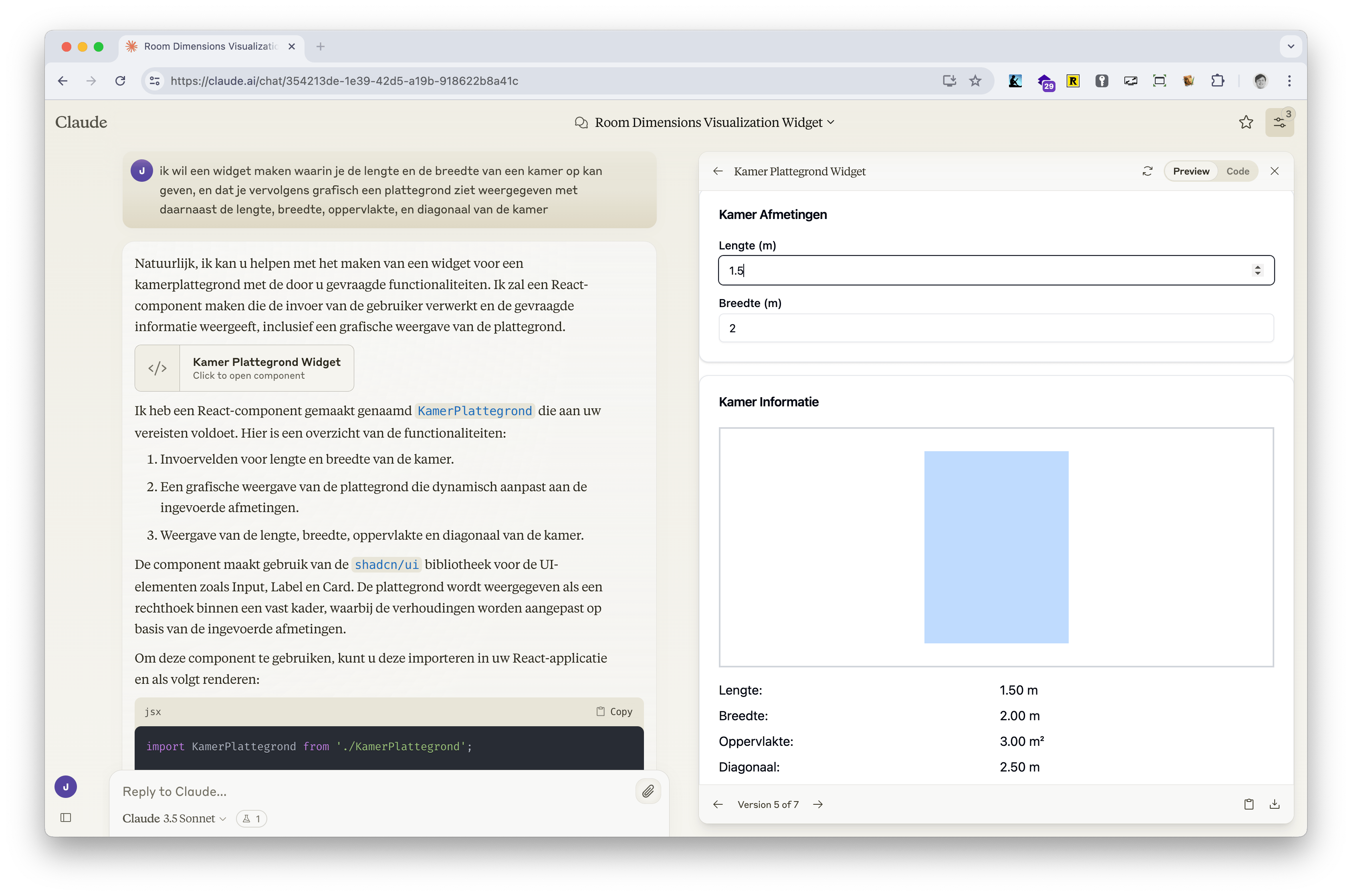 screenshot van Claude, taalmodel